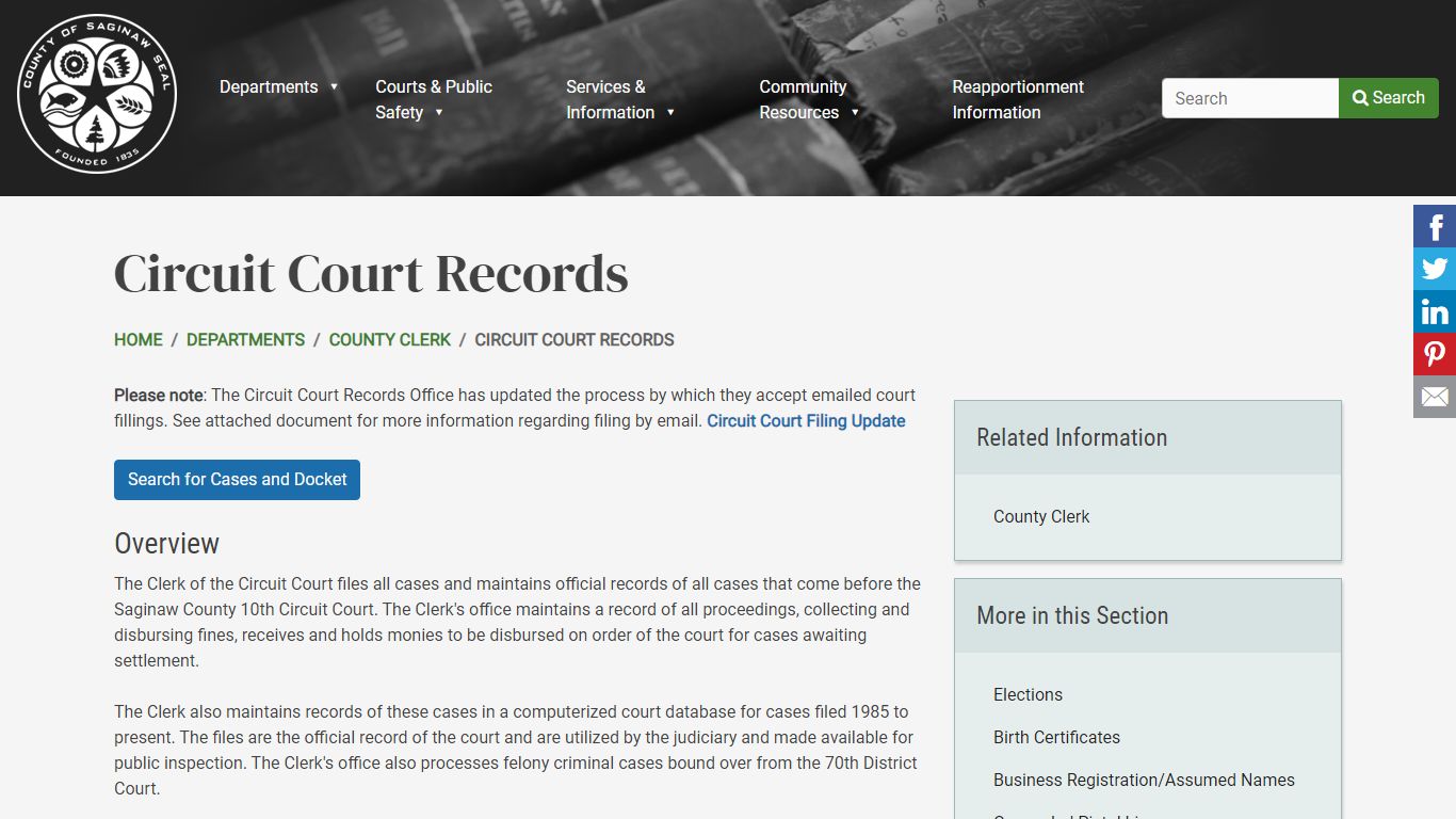 Circuit Court Records | County of Saginaw, MI